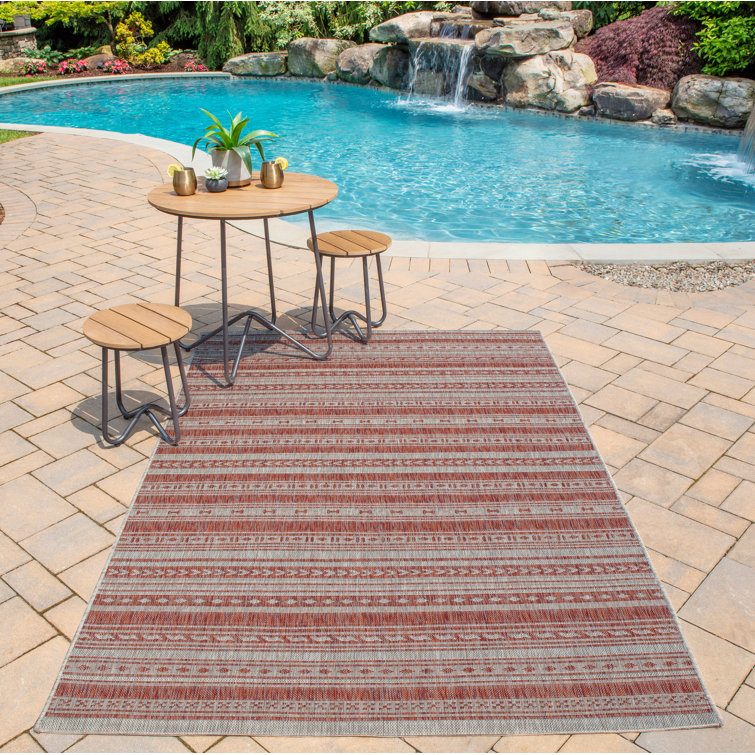 Bronze Abstract Synthetic Rectangular Washable Rug 3 ft 3 in x 5 ft