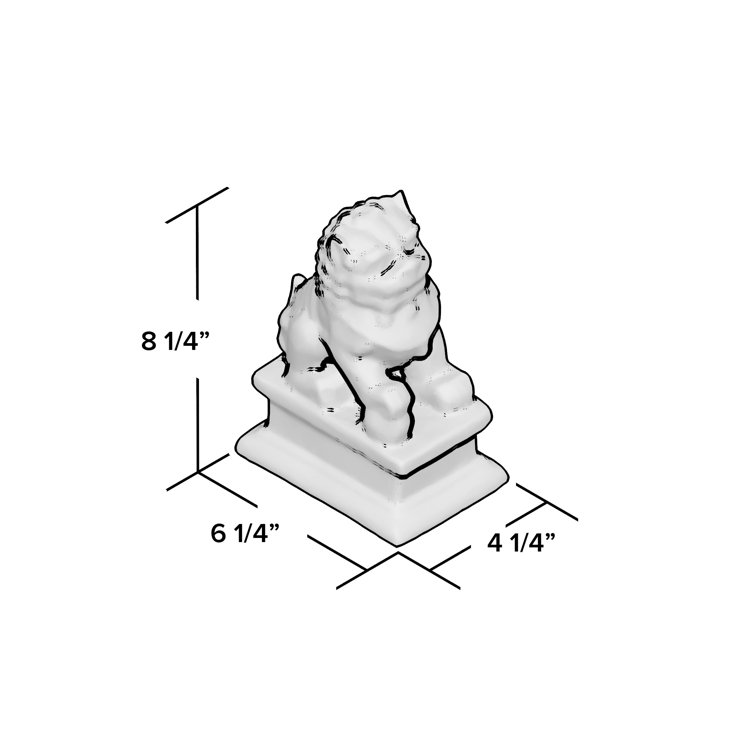 Verde Hand-Stained Cast Stone Foo Dog Statue
