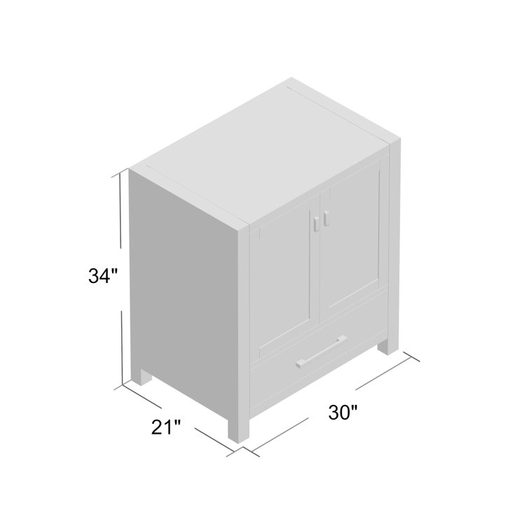 Modero 30'' White Poplar Wood Bathroom Vanity Base