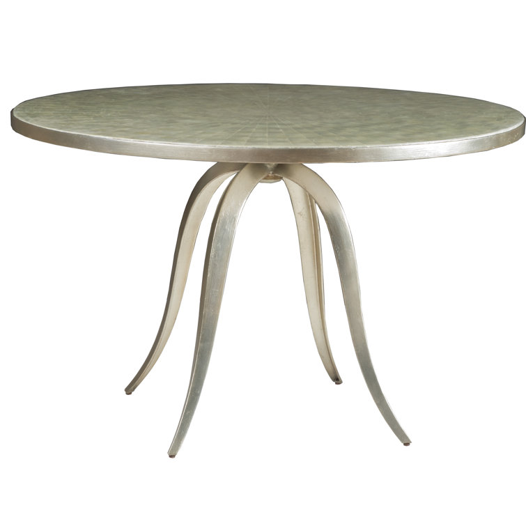 Silver Round Wood Art Deco Dining Table