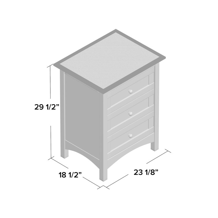 Transitional Cherry Brown Mahogany 3-Drawer Nightstand