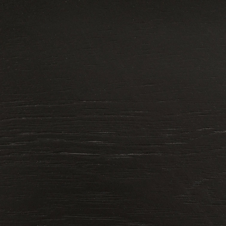 Square Black Acacia Wood End Table with White Marble Top