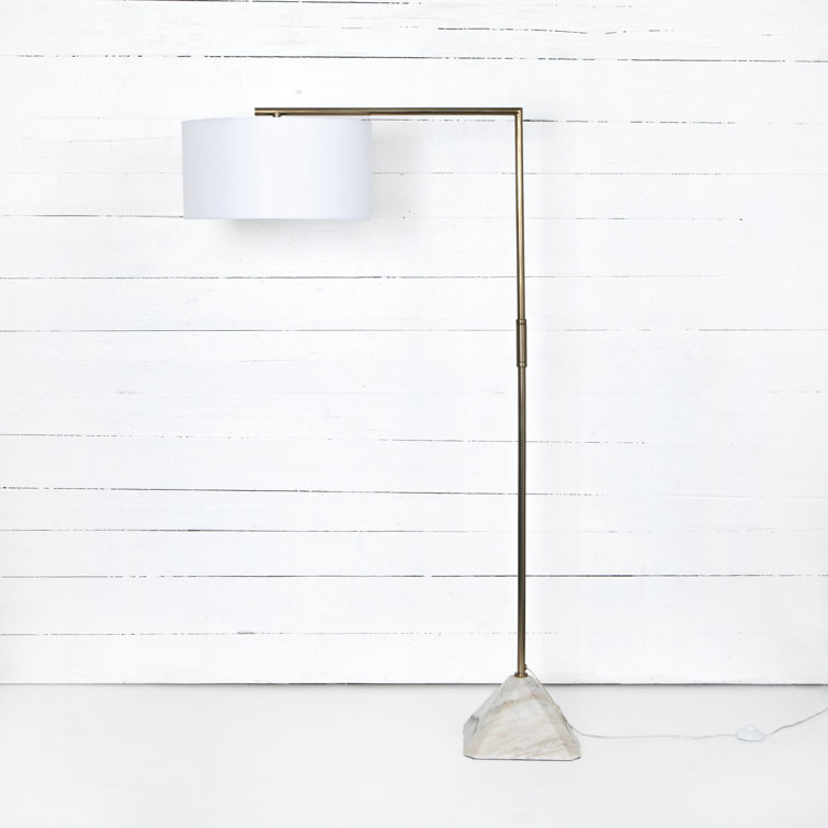 Edison 61'' Adjustable Gold/White Marble Task Floor Lamp