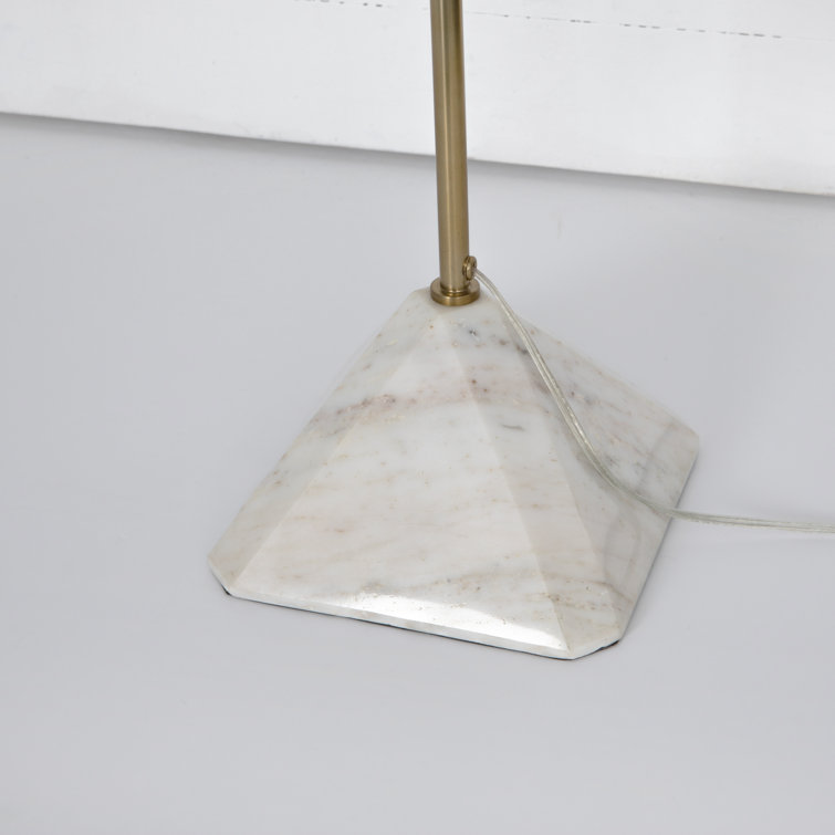 Edison 61'' Adjustable Gold/White Marble Task Floor Lamp