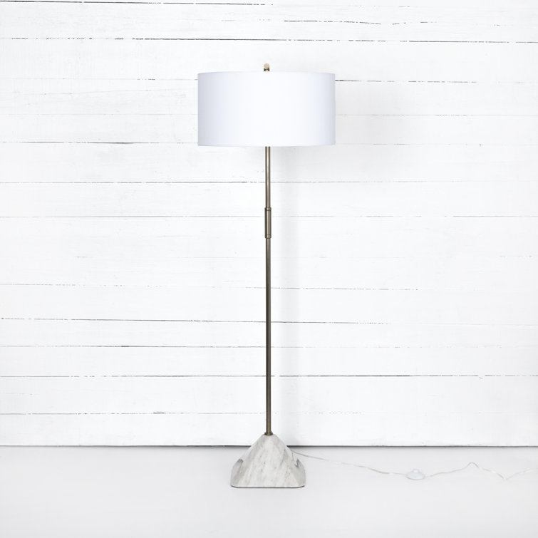 Edison 61'' Adjustable Gold/White Marble Task Floor Lamp