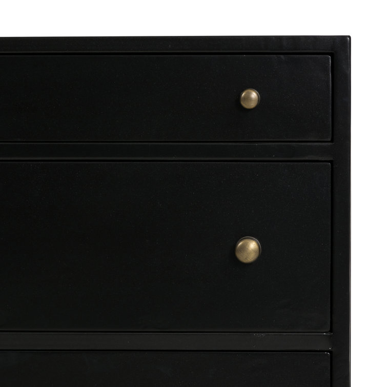 Belmont Industrial Black Iron 3-Drawer Nightstand