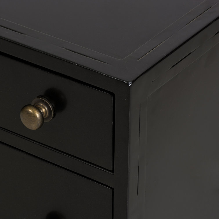 Belmont Industrial Black Iron 3-Drawer Nightstand