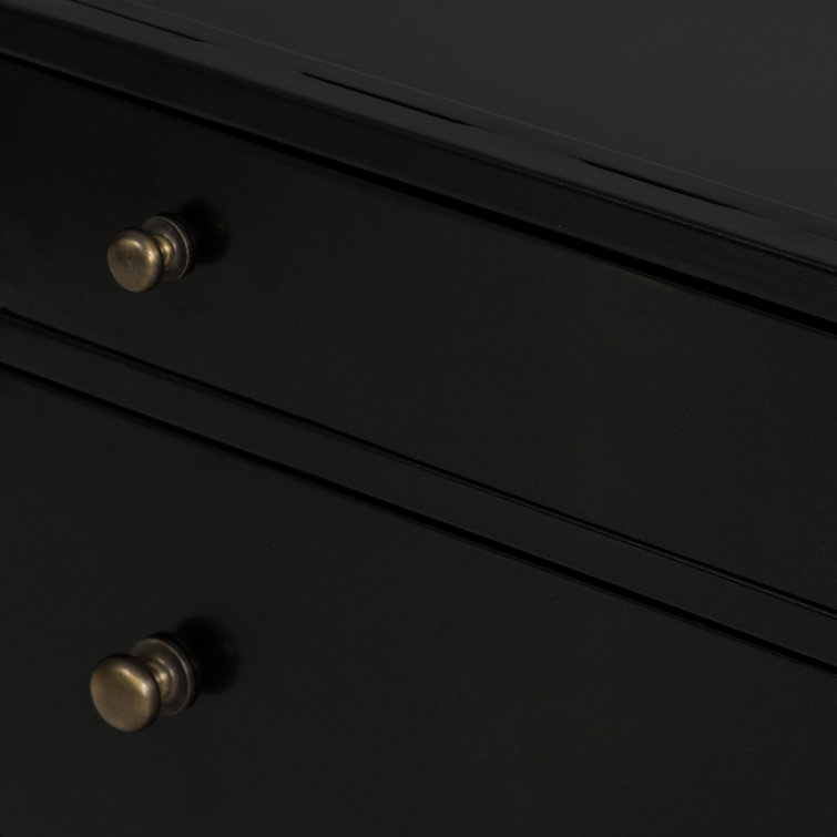 Belmont Industrial Black Iron 3-Drawer Nightstand