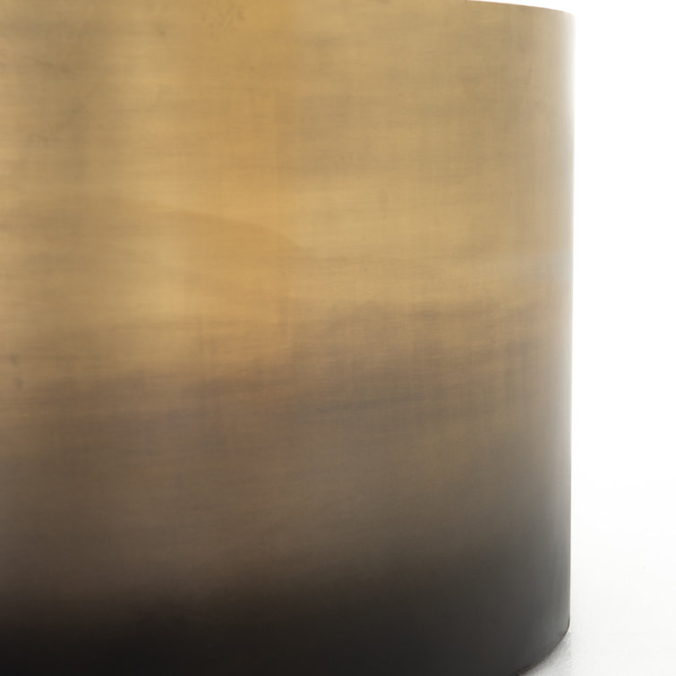 Antique Brass Ombre Round Metal Coffee Table