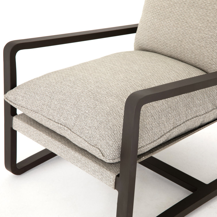Contemporary Lane Outdoor Lounge Chair in Faye Ash & Bronze