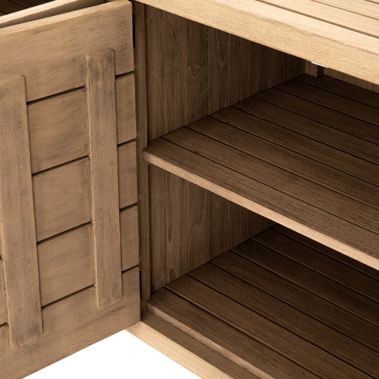 Lula 70'' Washed Brown Teak Modern Outdoor Buffet