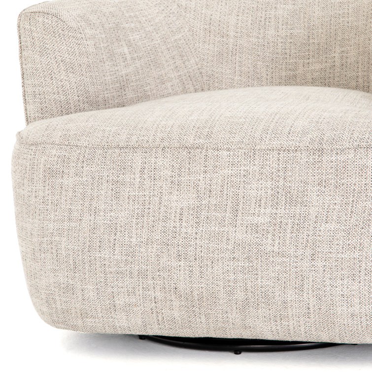 Iona Low-Back Marled Light-Grey Fabric Swivel Chair
