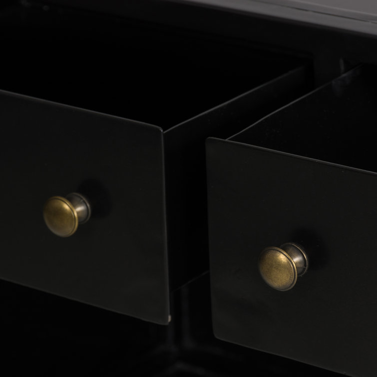 Modern Black Iron & Glass Shadow Box Display Cabinet