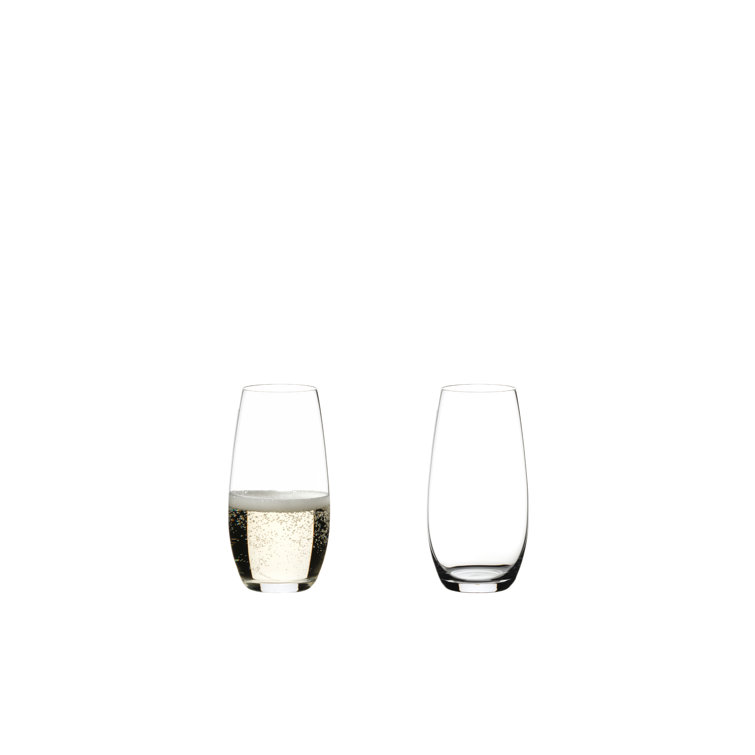 Clear Glass Stemless Champagne Tumblers Set of 2