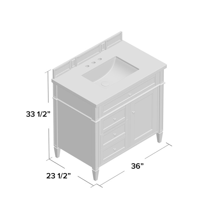 Bright White 36" Single Freestanding Bathroom Vanity