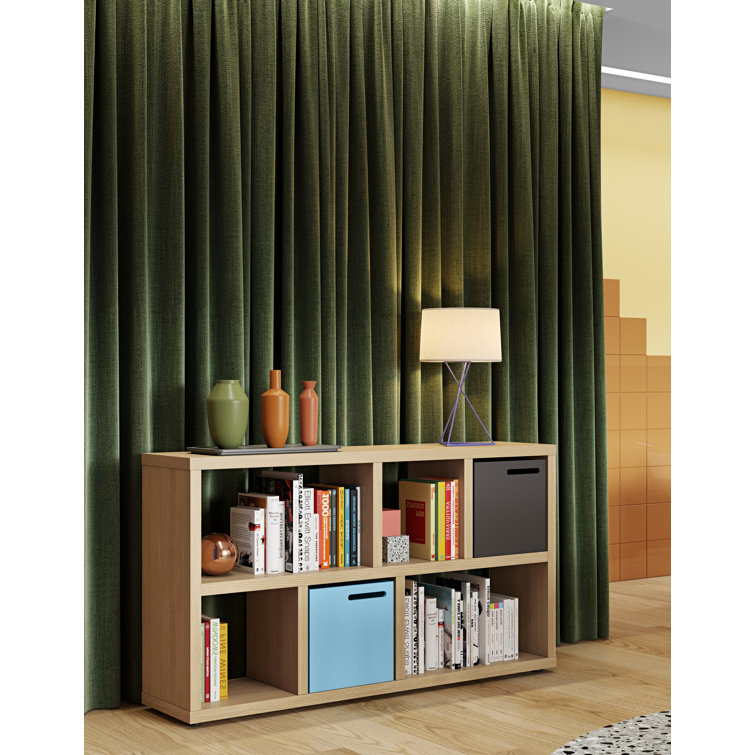 Berlin Refined Oak Console with White Cubes and Honeycomb Design
