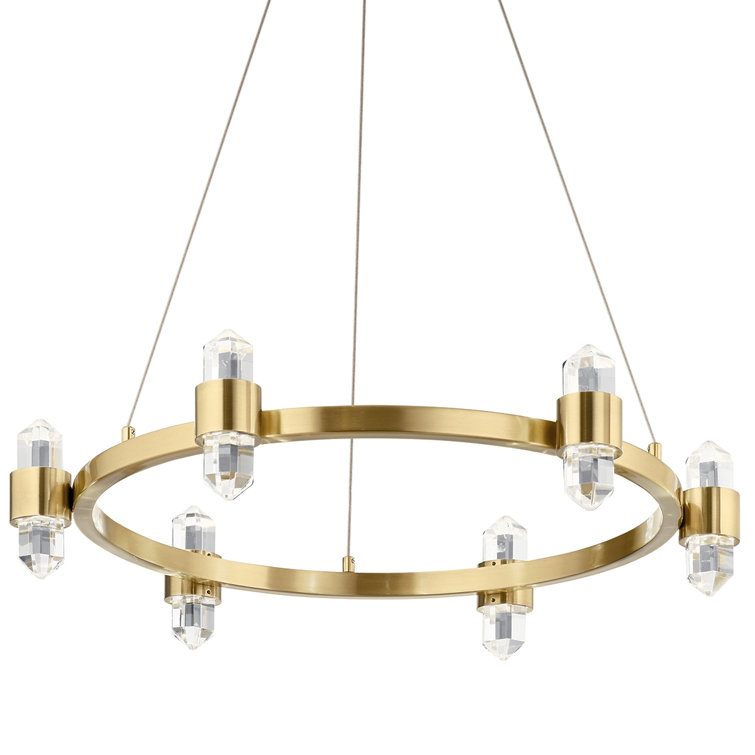 Arabella Champagne Gold Optical Crystal 12-Light LED Chandelier
