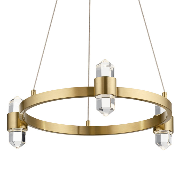 Champagne Gold Optical Crystal 6-Light LED Chandelier