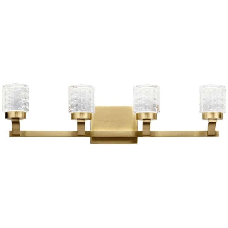 Champagne Gold 4-Light LED Vanity with Clear Acrylic Shades
