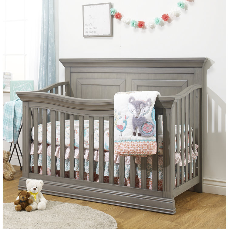 Heritage Gray 4-in-1 Convertible Wooden Crib