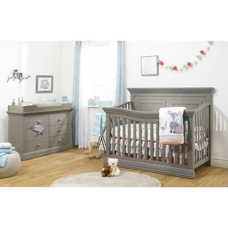 Heritage Gray 4-in-1 Convertible Wooden Crib