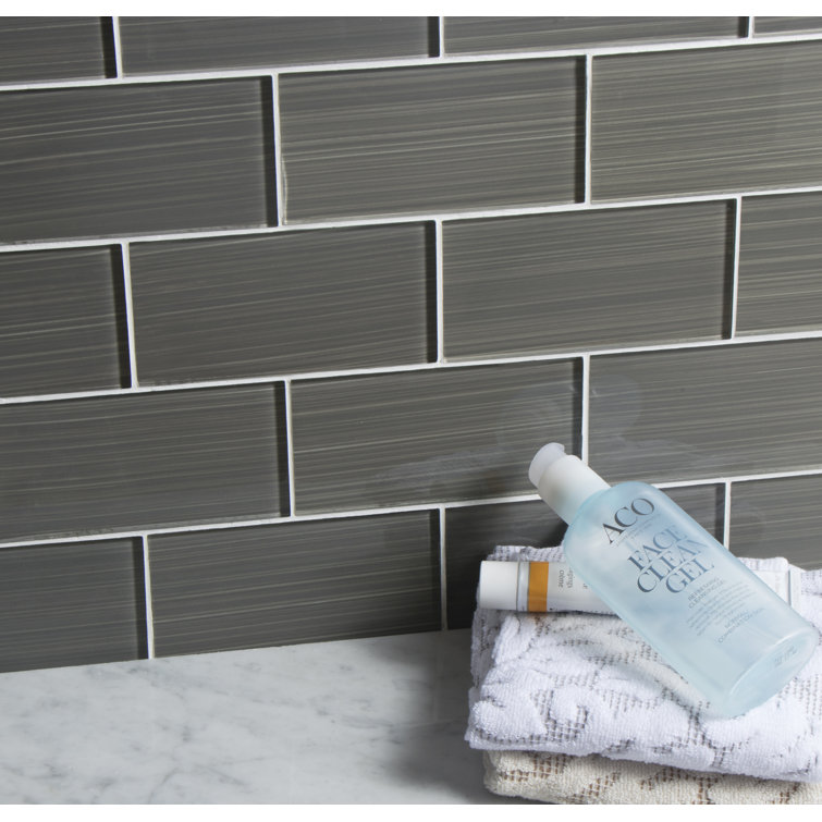 Premium Dark Gray Hand Painted Glass Subway Wall Tile