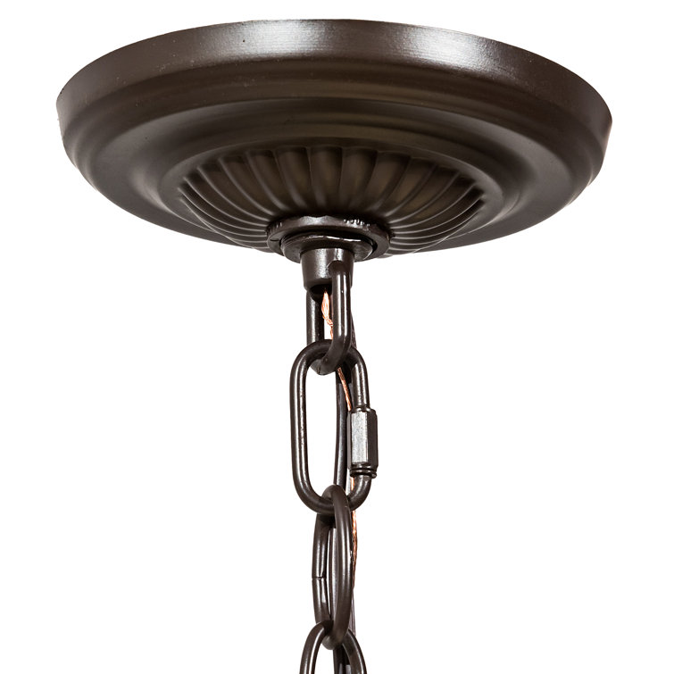 Bronzed Green Sky Blue Sunflower 2-Light Indoor/Outdoor Bowl Pendant