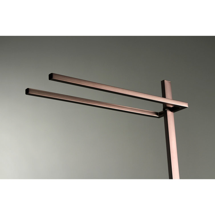 Modern Oil Rubbed Bronze Dual Towel Rack with Weighted Base