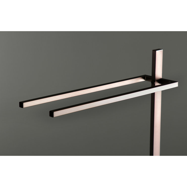Modern Oil Rubbed Bronze Dual Towel Rack with Weighted Base