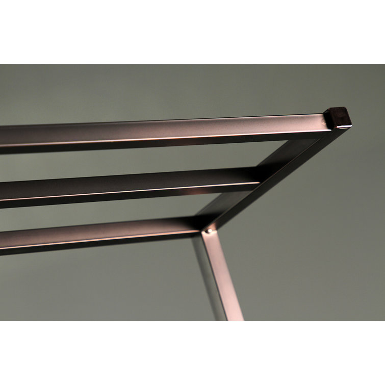 Oil Rubbed Bronze Freestanding Iron Towel Rack with Shelf