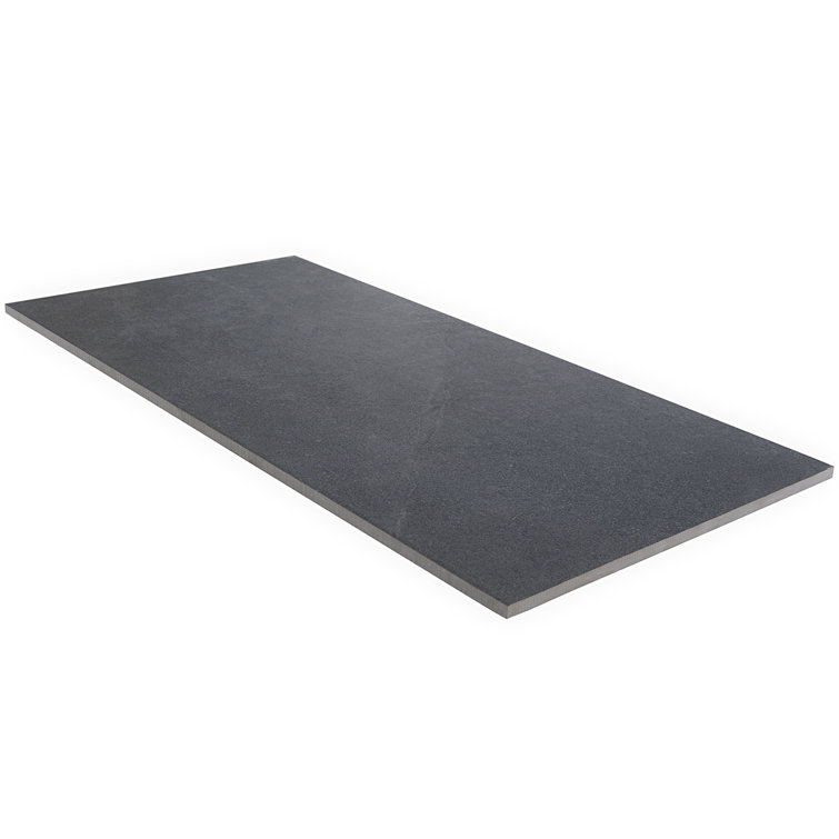 Copley Black 12" x 24" Matte Porcelain Stone Look Tile