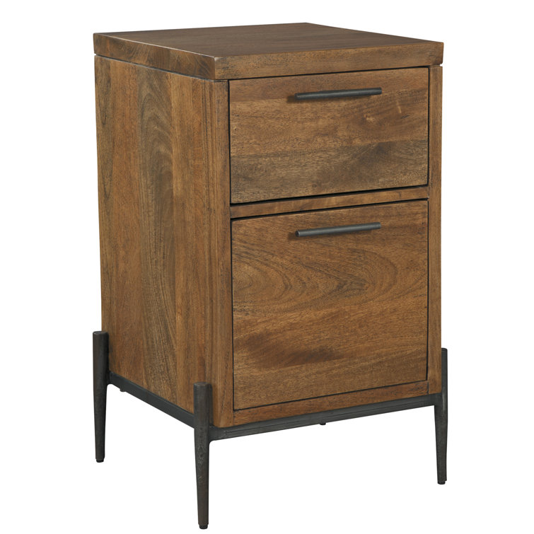 Transitional Mobile Legal Size 2-Drawer Brown File Cabinet