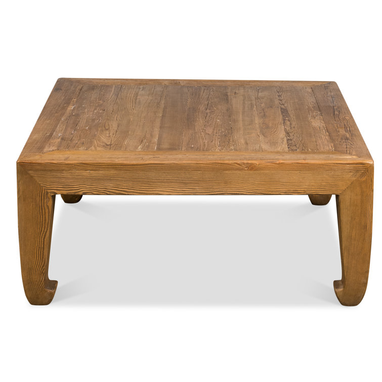 Transitional Reclaimed Pine Square Coffee Table in Warm Brown