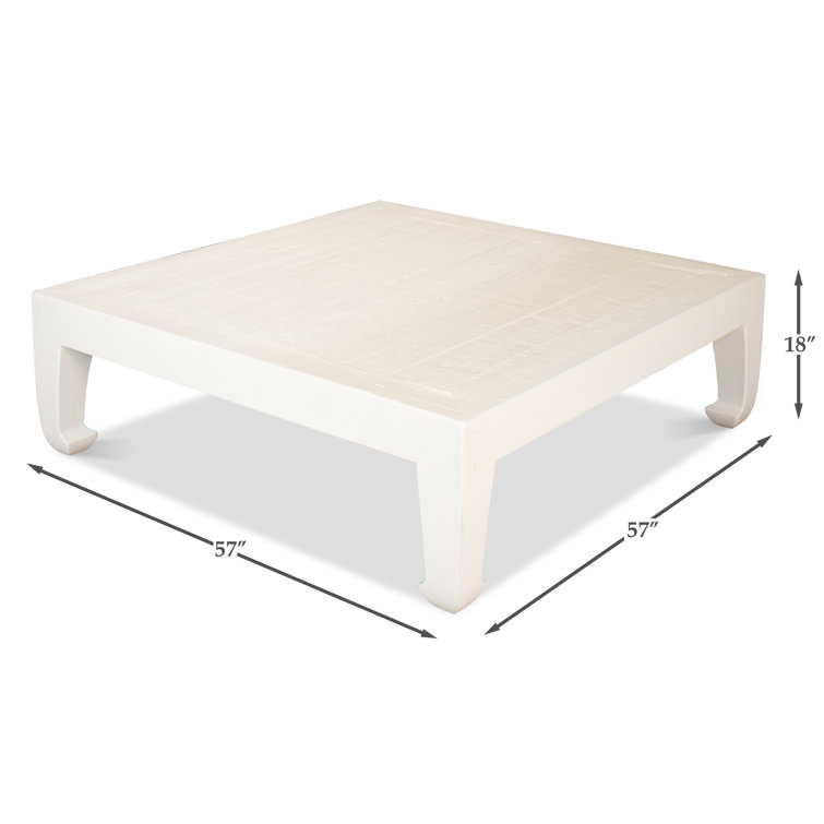 White Pine Chinese-Inspired Square Coffee Table