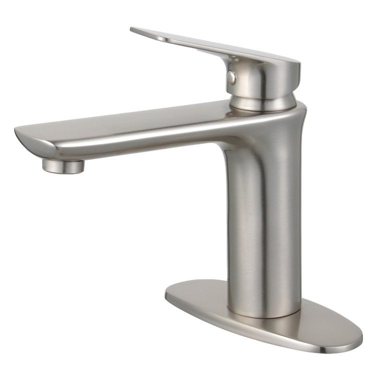 Frankfurt Brushed Nickel Single-Handle Bathroom Faucet with Deck Plate