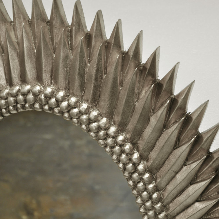 Contemporary Rita Oval Starburst 26x40 Wall Mirror in Gold
