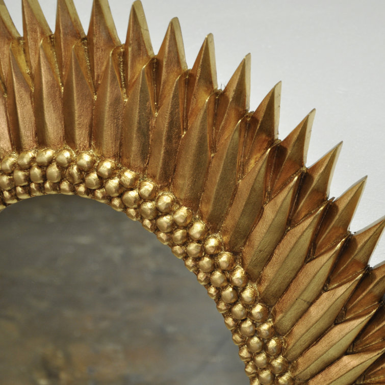 Contemporary Oval Starburst Wall Mirror in Silver and Gold