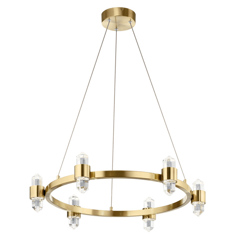 Arabella Champagne Gold Optical Crystal 12-Light LED Chandelier