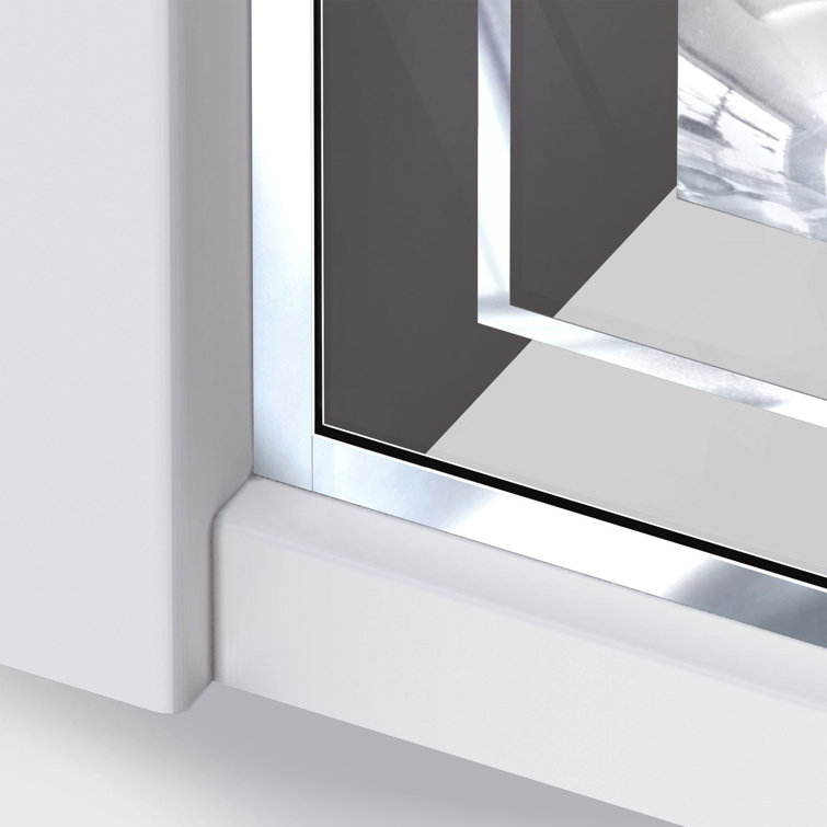 Unidoor Mira 58" x 72" Frameless Chrome Hinged Shower Door