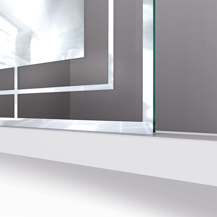 Unidoor Mira 58" x 72" Frameless Chrome Hinged Shower Door