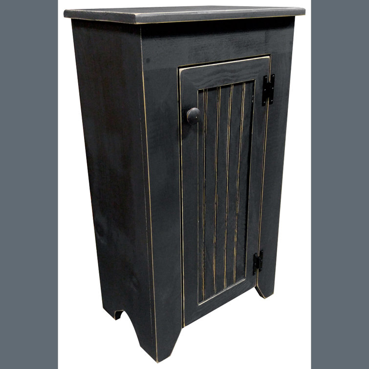 Old Black Pine Wood Distressed Accent Cabinet
