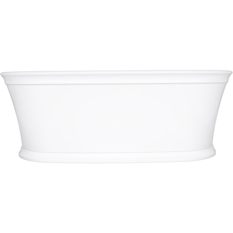 Memoirs White Cast Iron Freestanding Soaking Bathtub with Center Drain