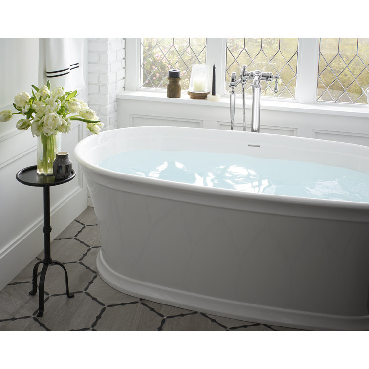 Memoirs White Cast Iron Freestanding Soaking Bathtub with Center Drain