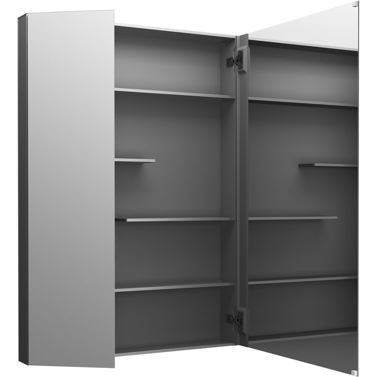 Maxstow 24"x30" Dark Anodized Aluminum Frameless Medicine Cabinet