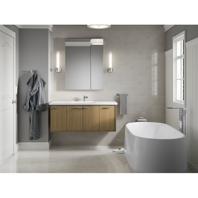 Maxstow 24"x30" Dark Anodized Aluminum Frameless Medicine Cabinet
