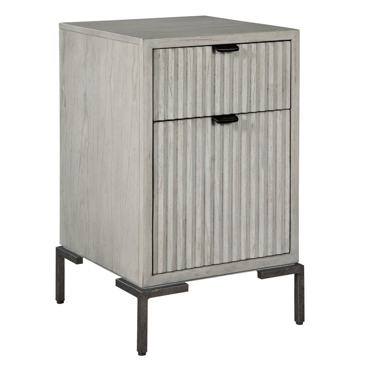 Beige and Black 2-Drawer Fire Resistant Legal Size Mobile File Cabinet