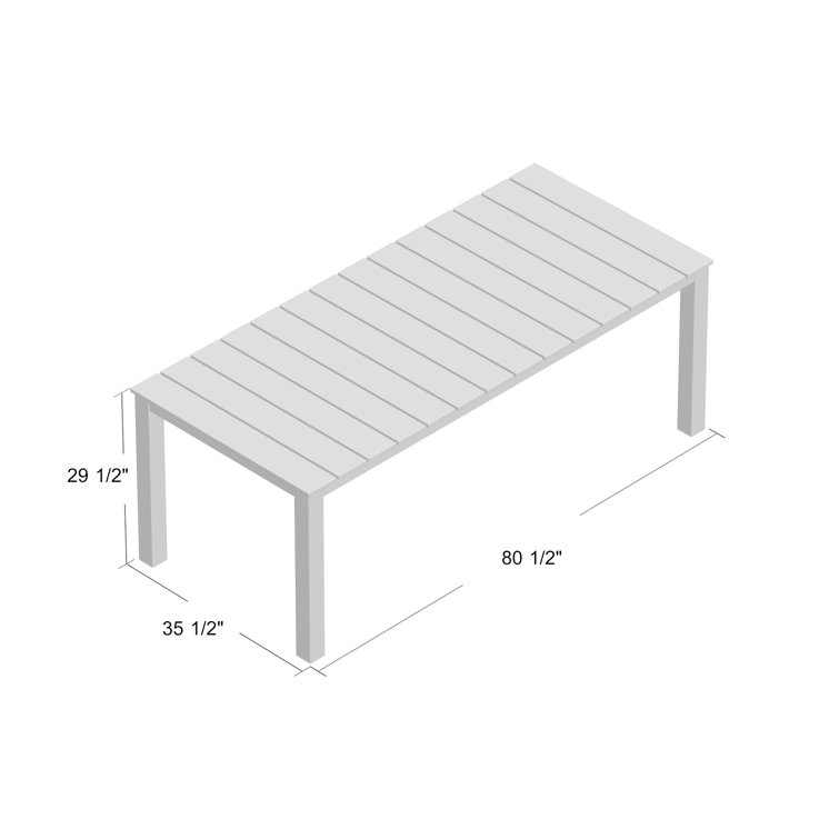 Maine 80" White and Light Gray Polywood Outdoor Dining Table