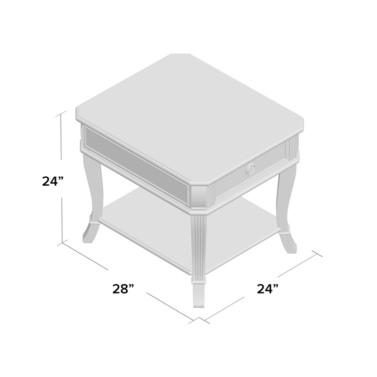 Brookhaven Traditional Brown Wood End Table with Storage