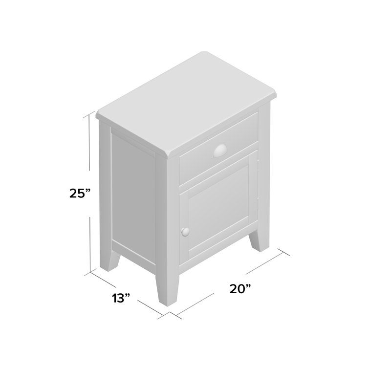 Transitional Weathered White Wood Accent Table with Storage