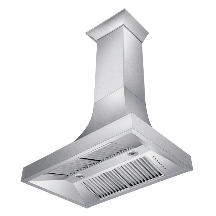 36" Stainless Steel Wall Mounted Range Hood with Copper Accents